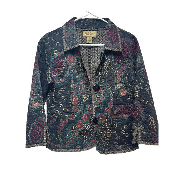 Peck & Peck Weekend Quilted Women's Fashion Blazer Black Multicolor Size Medium - Picture 1 of 8